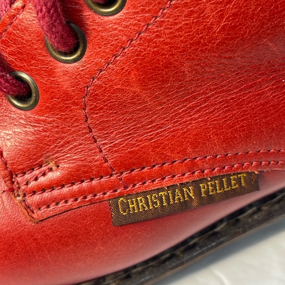 Christian Pellet Red combat boots size 35 unisex - Picture 9 of 10